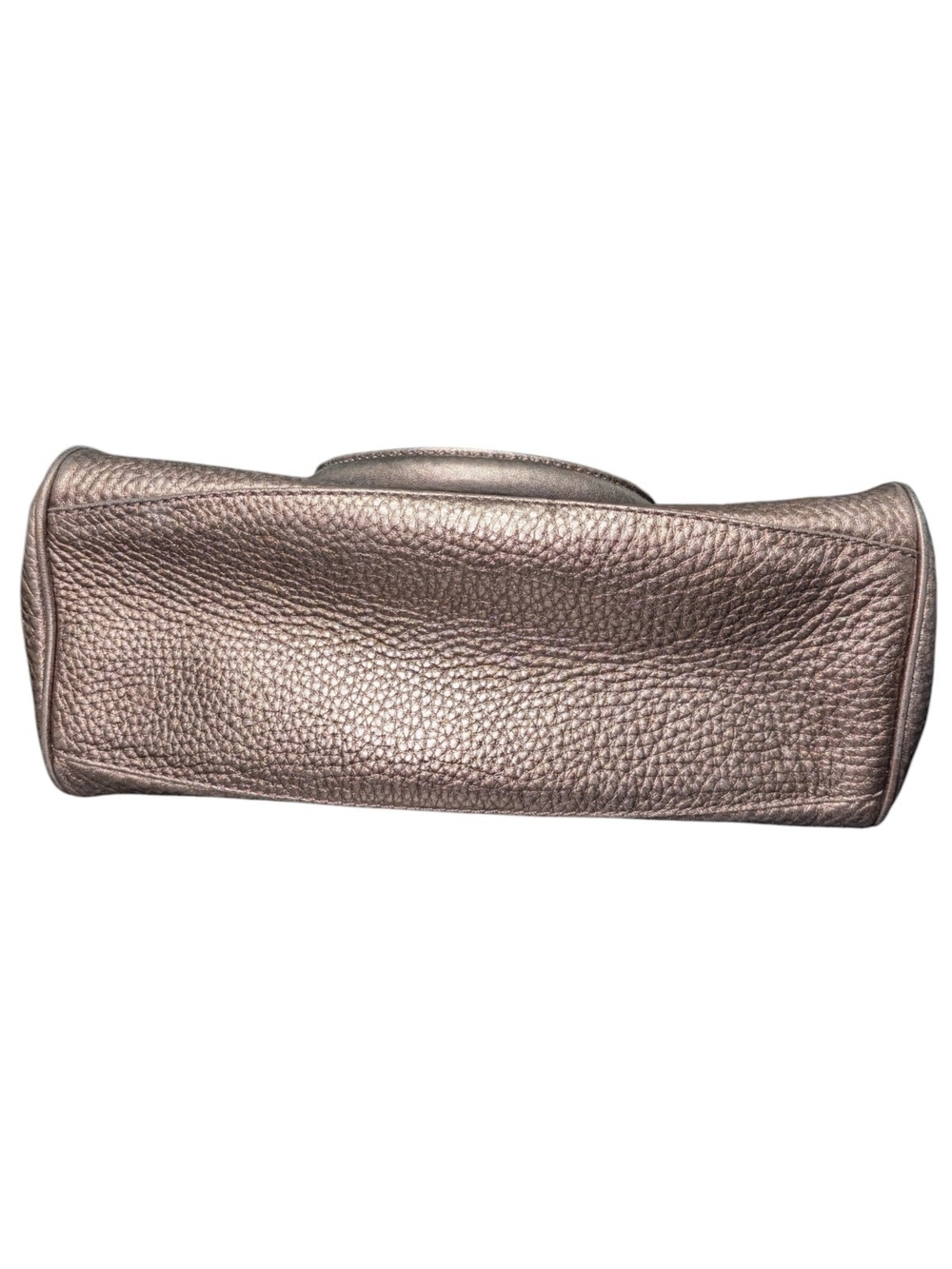 Cole Haan Pewter Metallic Pebbled Leather Handbag Satchel - Picture 7 of 9